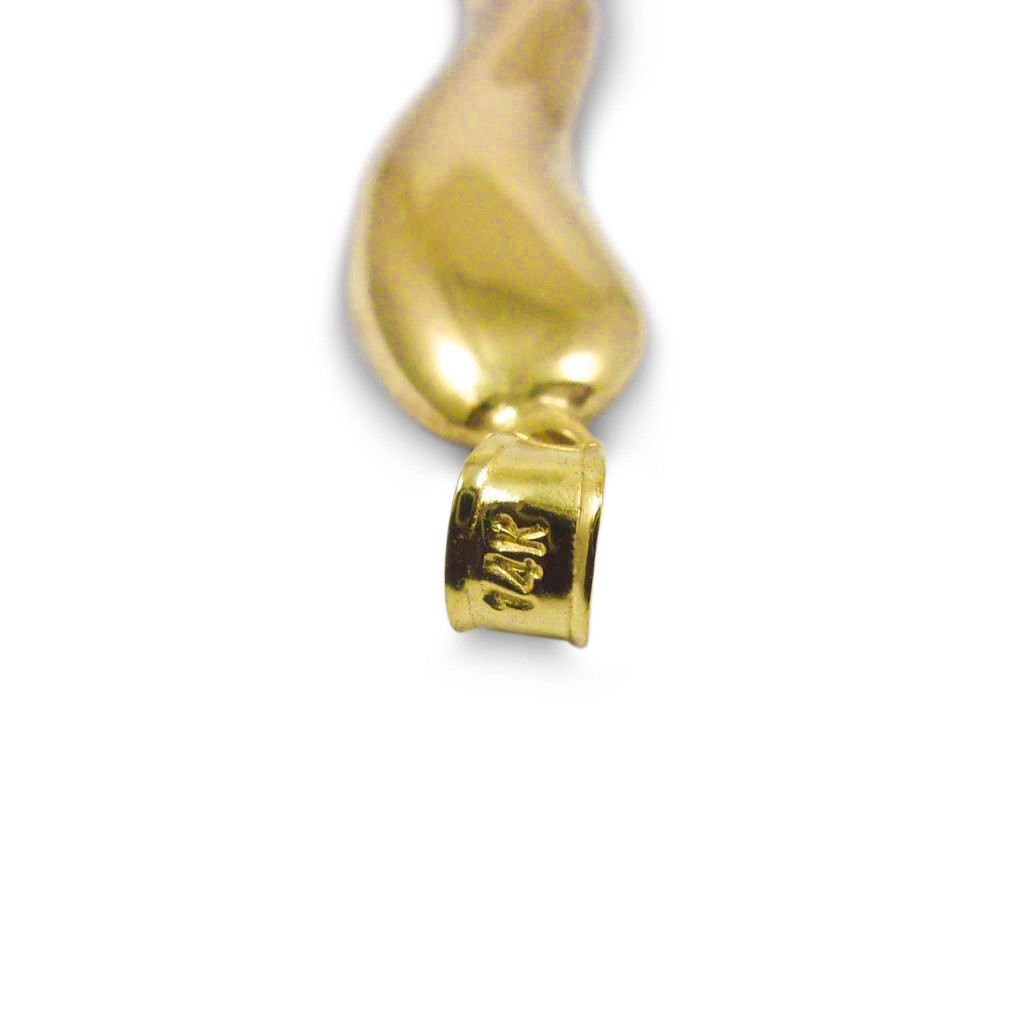 10K sale Yellow Gold Italian Horn Charm Pendant 1.3