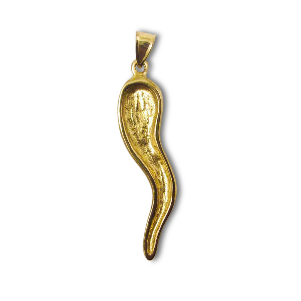 Solid 10K Rose Gold Fish Hook Pendant, 1 3/4 long, 3.4 grams