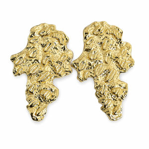 Solid 14K Yellow Gold Mens Nugget Earrings, All Sizes (Small, Medium, Large)