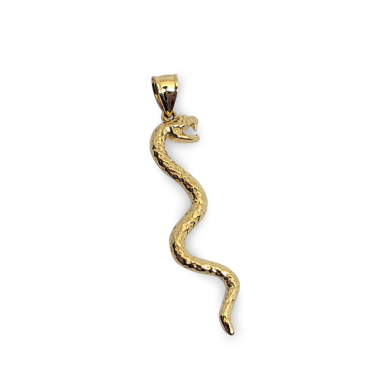 solid gold snake pendant