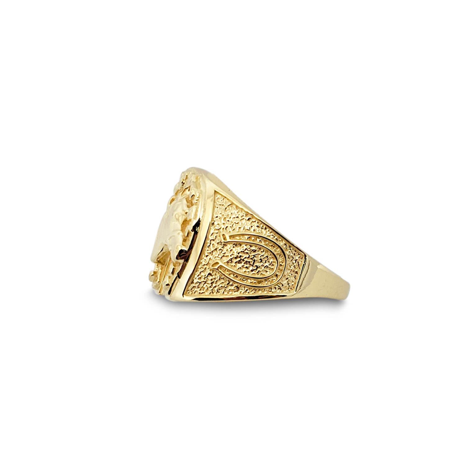 mens gold horseshoe ring