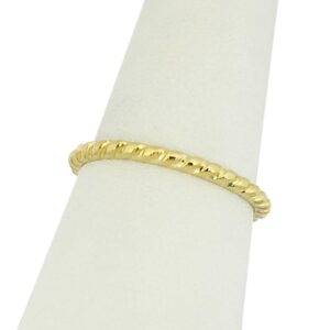 Solid 10K Women's Yellow Gold Ring Gold Twist Ring Stacking Ring Midi Size 1-12