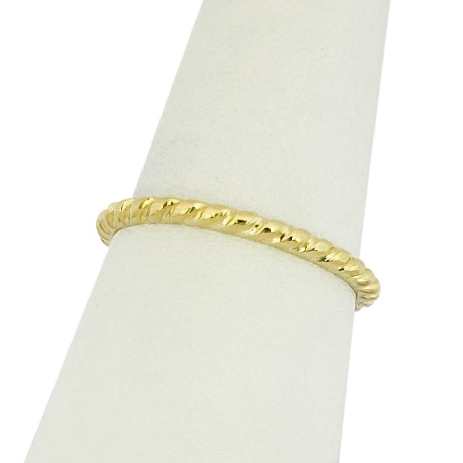 Solid 10K Women's Yellow Gold Ring Gold Twist Ring Stacking Ring Midi Size 1-12