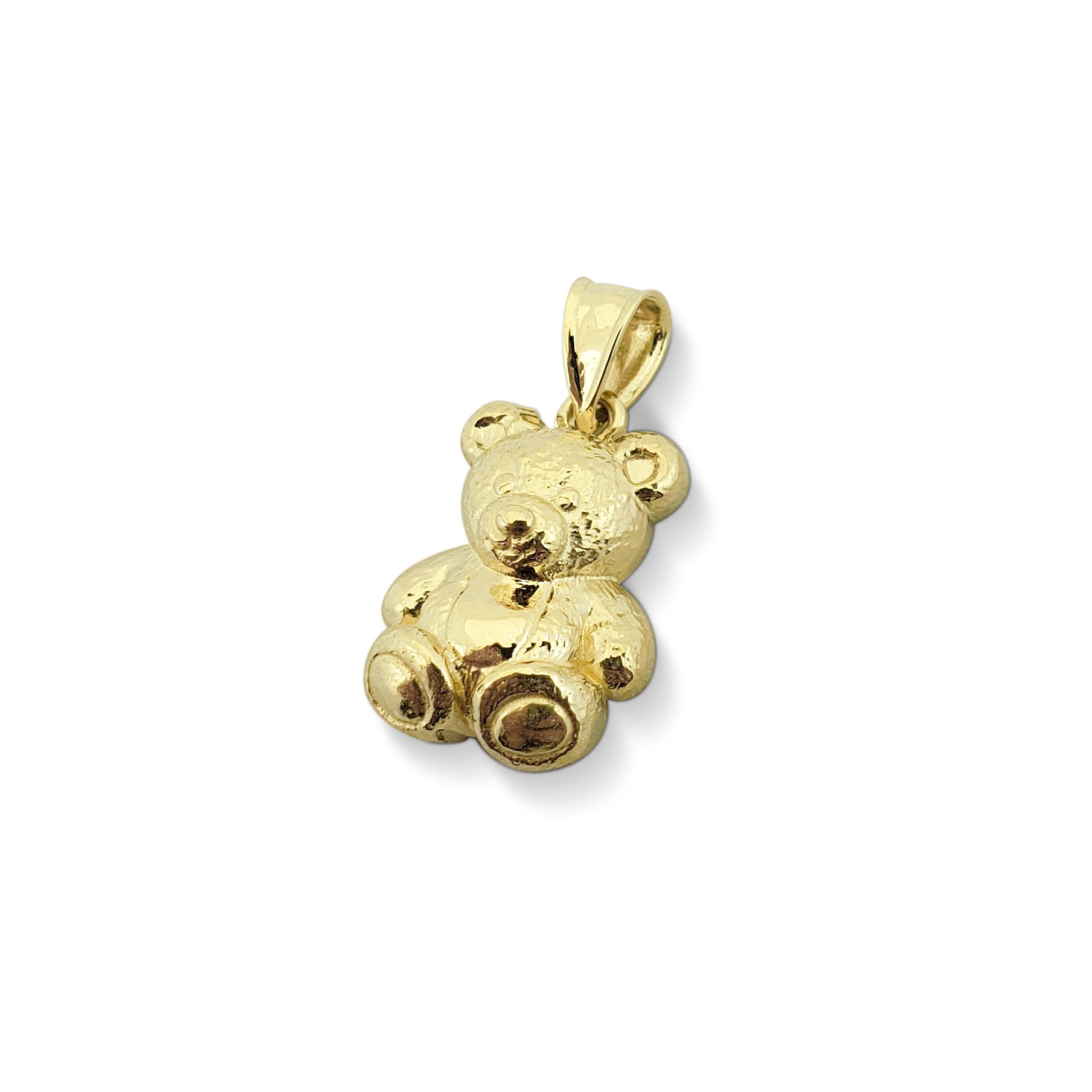 Cute 14K Yellow Gold Puffy Teddy Bear store Charm Pendant .75x.50