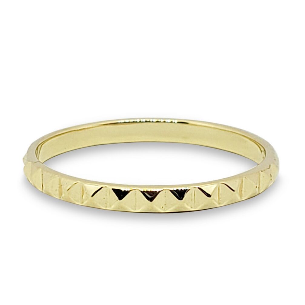 Solid 14K Women's Yellow Gold Ring 2mm Size 1 - 12 Midi Studded Stacking Ring