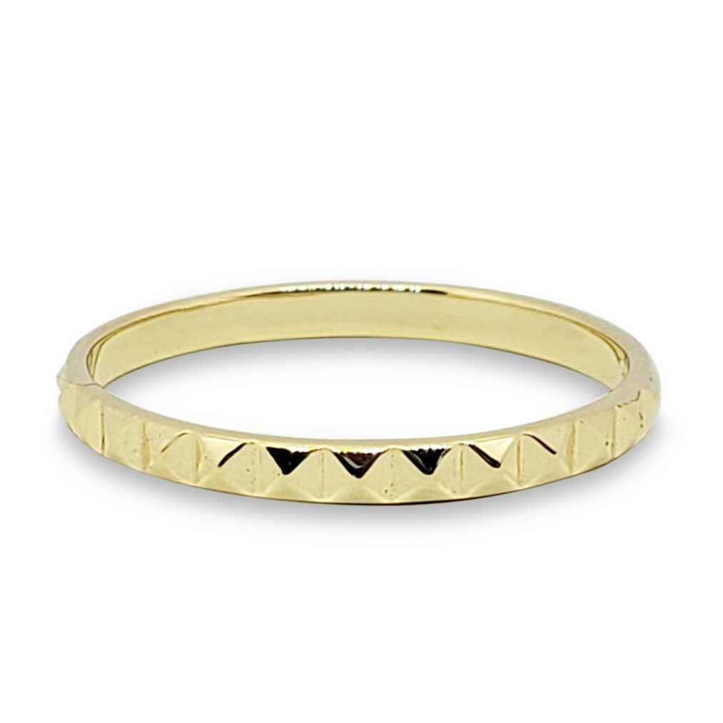 Solid 10K Women's Yellow Gold Ring 2mm Size 1 - 12 Midi Studded Stacking Ring