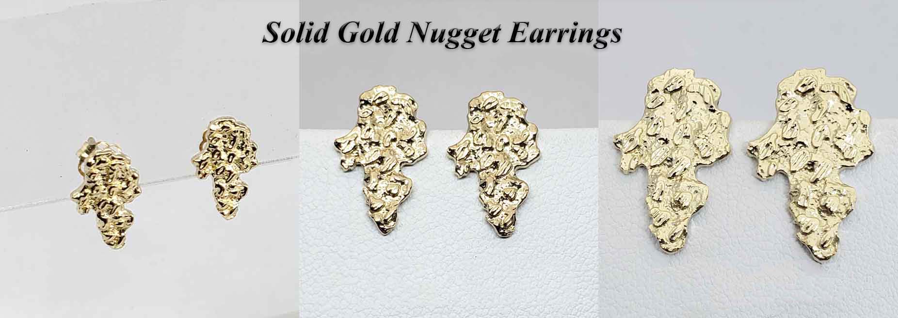 Solid Gold Nugget Earrings