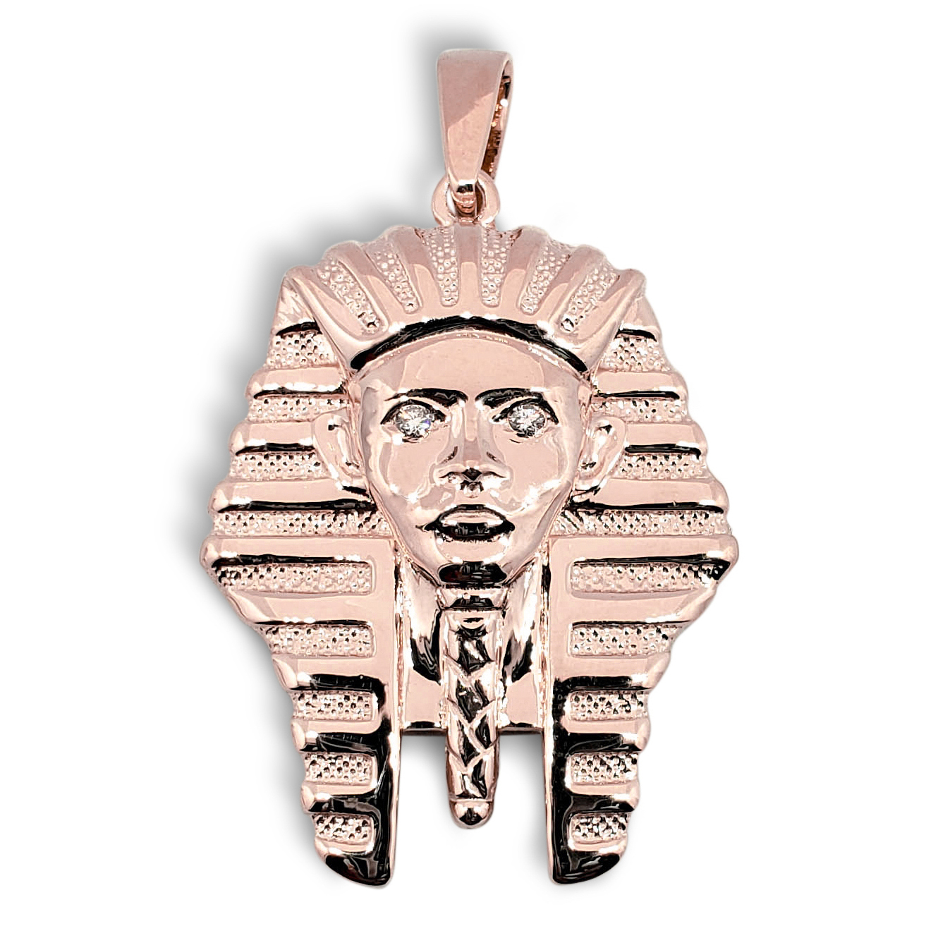 Solid 10K Rose Gold King Tut Pendant Diamond Pharaoh Pendant, 6.8 grams