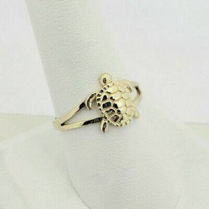 10k womens yellow gold turtle ring