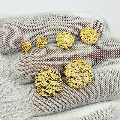 24k yellow gold mens round nugget ring
