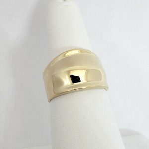18k yellow gold cigar gold dome ring 13mm