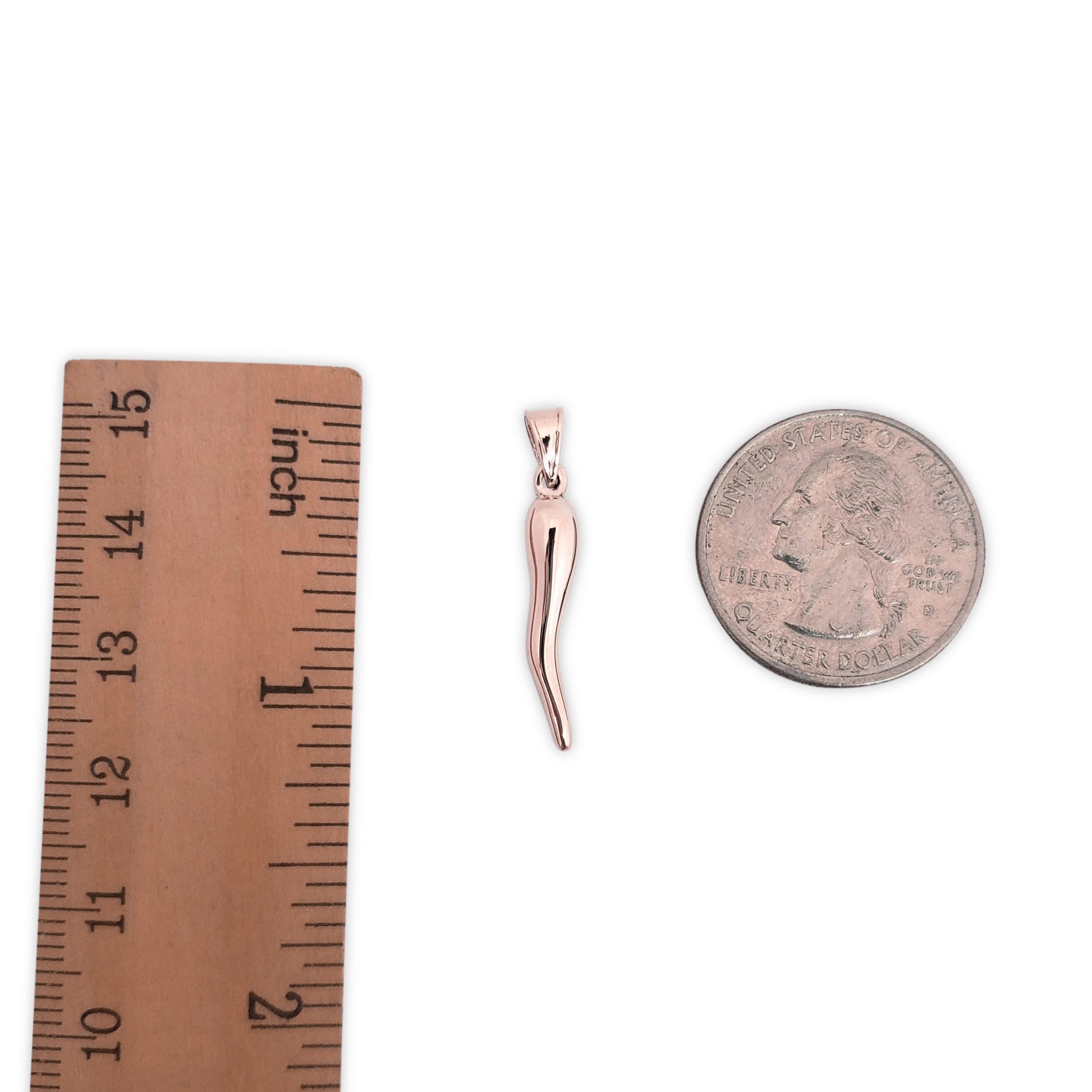Rose gold italian horn necklace Clearance