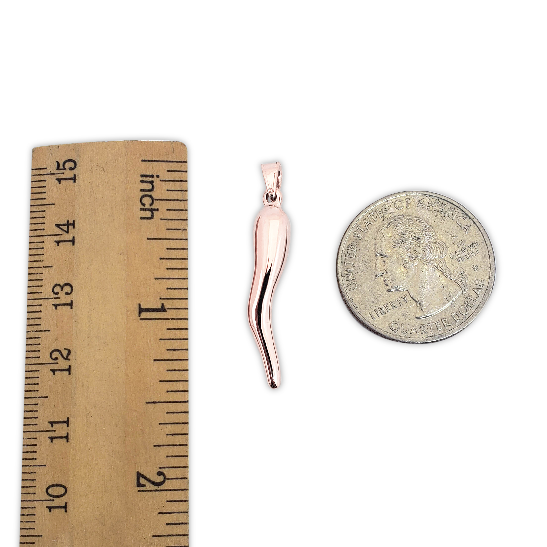 Rose gold italian horn necklace Clearance