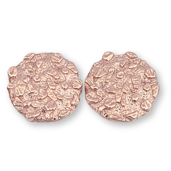 Solid 14K Rose Gold Round Nugget Earrings, All Sizes (Small, Medium, Large)