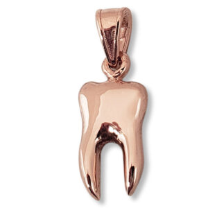 Solid 10K Rose Gold Tooth Pendant Charm, Human Tooth Dentistry Dental