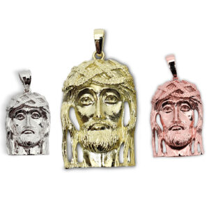 Solid 10K Yellow Gold Jesus Pendant Real Gold Jesus Piece 3 Sizes