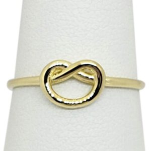 Solid 10K Women's Yellow Gold Love Knot Ring Gold Sizes 1 - 12, Midi