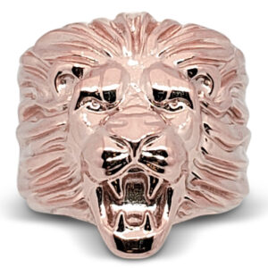 Solid 10K Rose Gold Mens Lion Ring Gold Lion Jewelry XXL Heavy Size 5 - 15