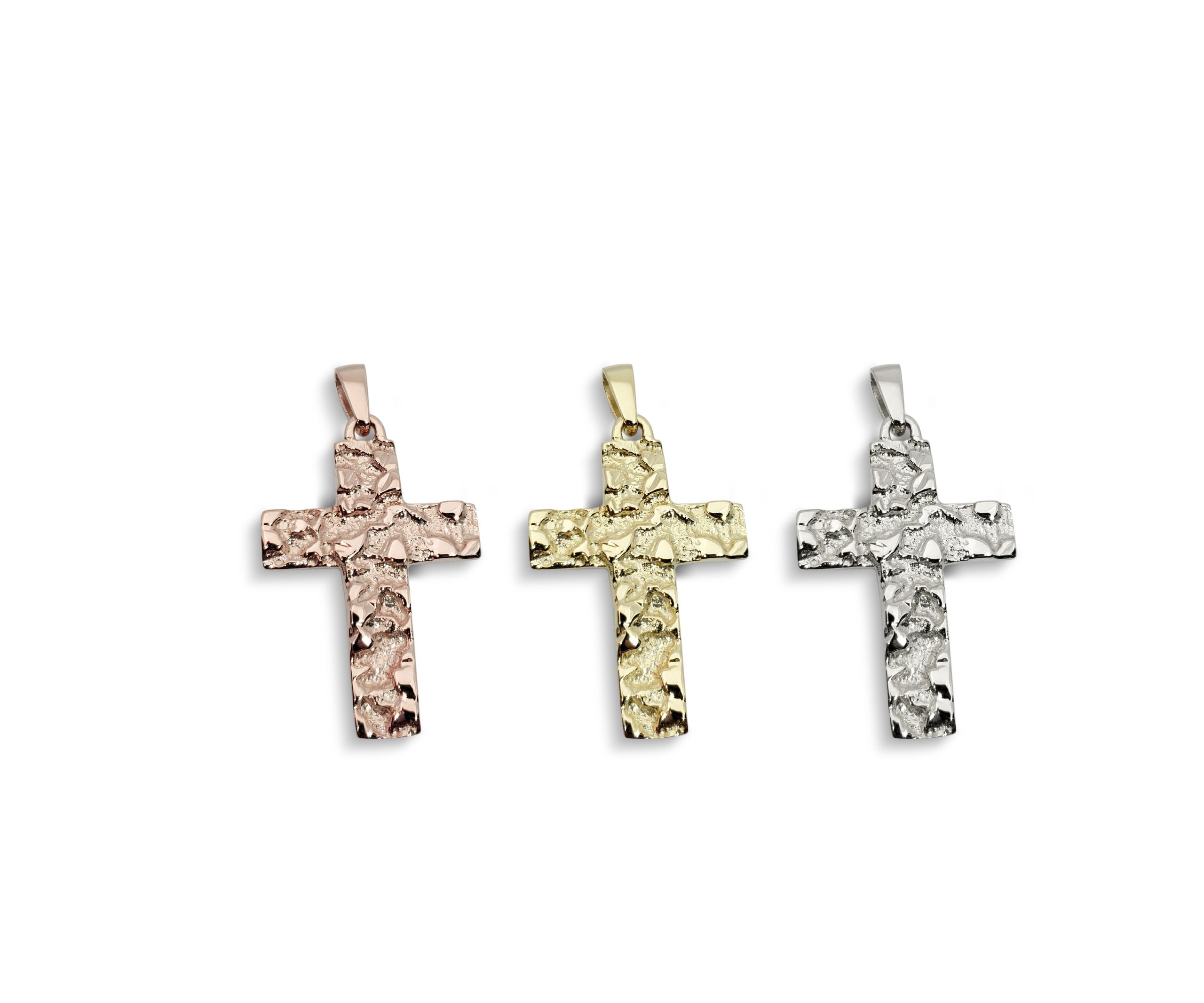 gold nugget cross pendant