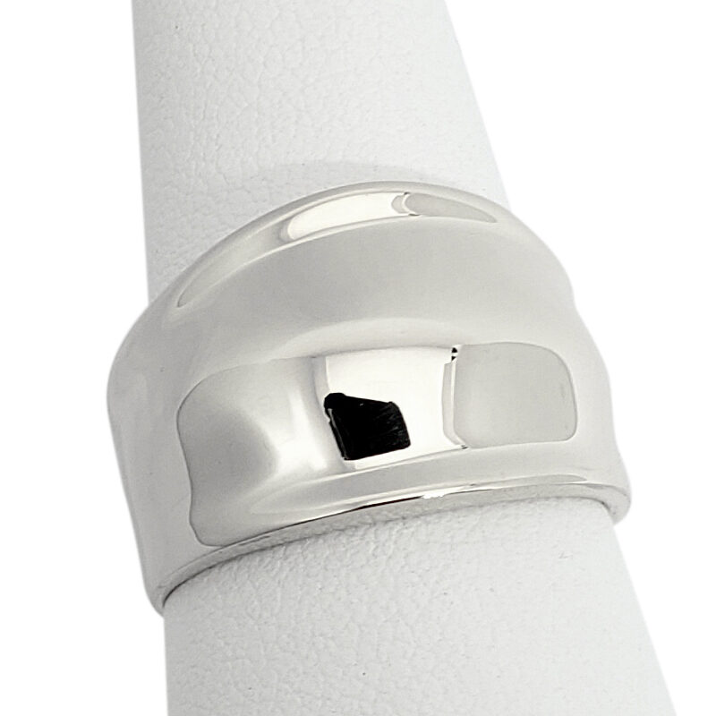 Solid 14K White Gold Cigar Ring, Gold Dome Ring 13mm Sizes 5 - 12