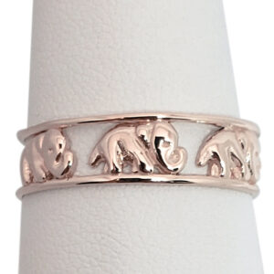 Solid 10K Rose Gold Elephant Ring Elephant Jewelry 6mm Size 3 - 12, Lucky