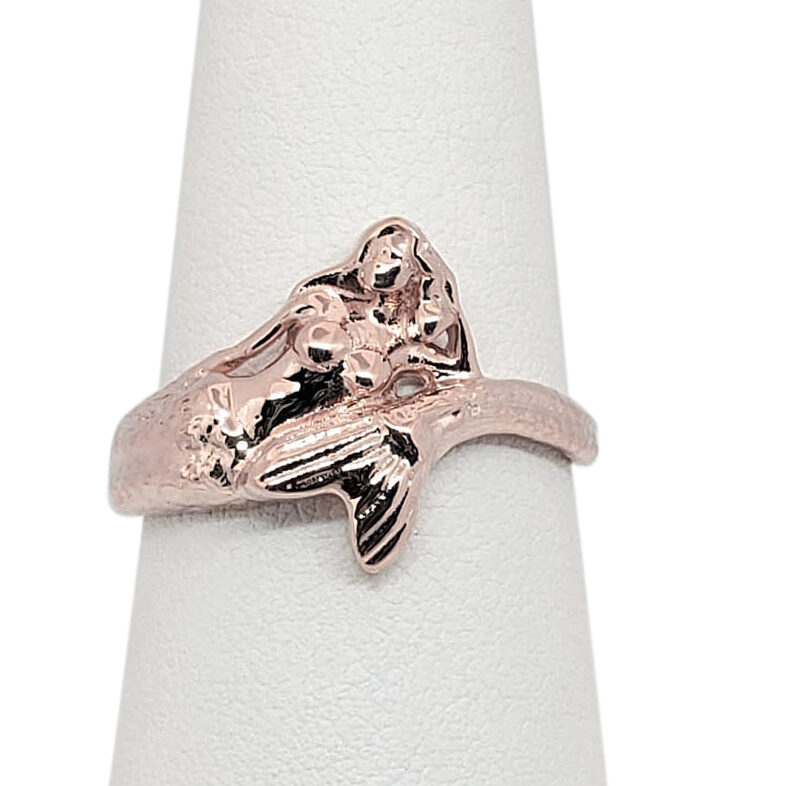 Solid 18K Women's Rose Gold Ring Gold Mermaid Ring, Sizes 5 - 12