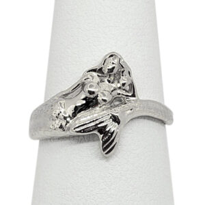 Solid 18K Women's White Gold Ring Gold Mermaid Ring, Sizes 5 - 12