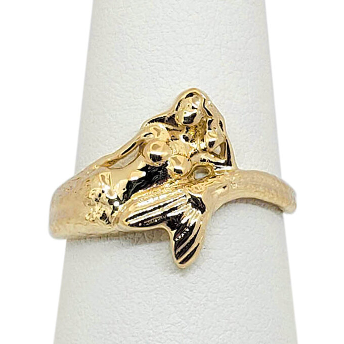 Solid 18K Women's Yellow Gold Ring Gold Mermaid Ring, Sizes 5 - 12