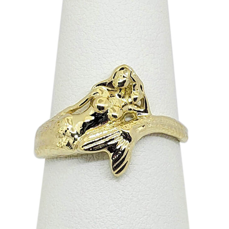 Solid 14K Women's Yellow Gold Ring Gold Mermaid Ring, Sizes 5 - 12