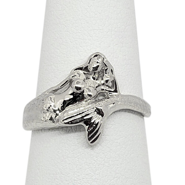 Solid 14K Women's White Gold Ring Gold Mermaid Ring, Sizes 5 - 12