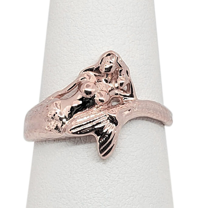Solid 10K Women's Rose Gold Ring Gold Mermaid Ring, Sizes 5 - 12