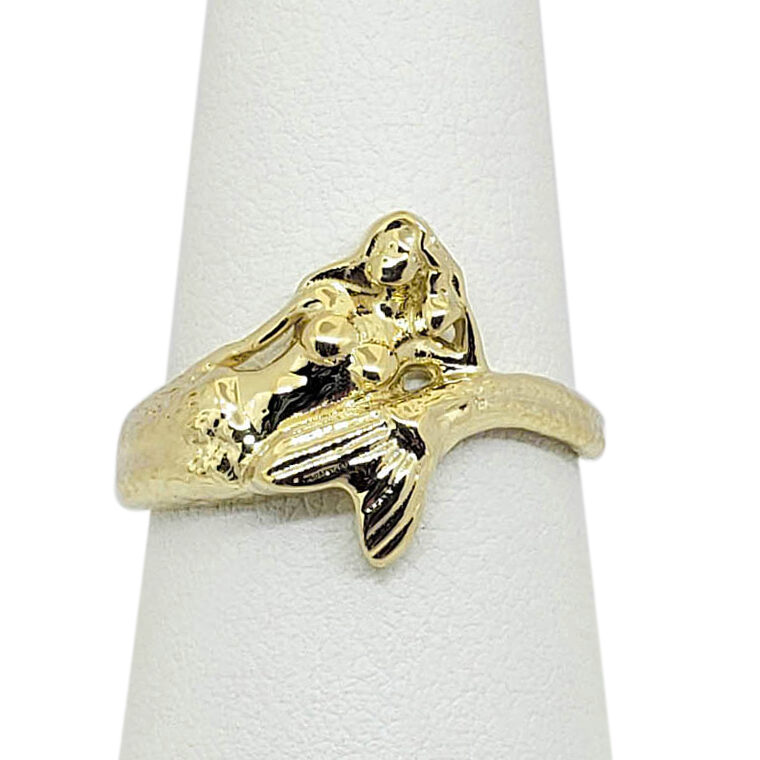 Solid 10K Women's Yellow Gold Ring Gold Mermaid Ring, Sizes 5 - 12
