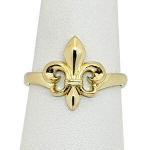 Solid 14K Yellow Gold Fleur de Lis Ring, Sizes 3 - 12, Fleur-de-Lis
