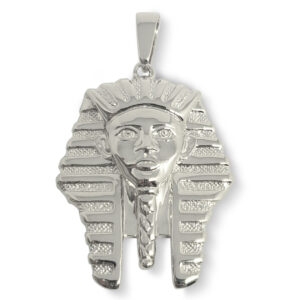 Solid 10K White Gold King Tut Pendant Gold Pharaoh Pendant, 6.5 grams