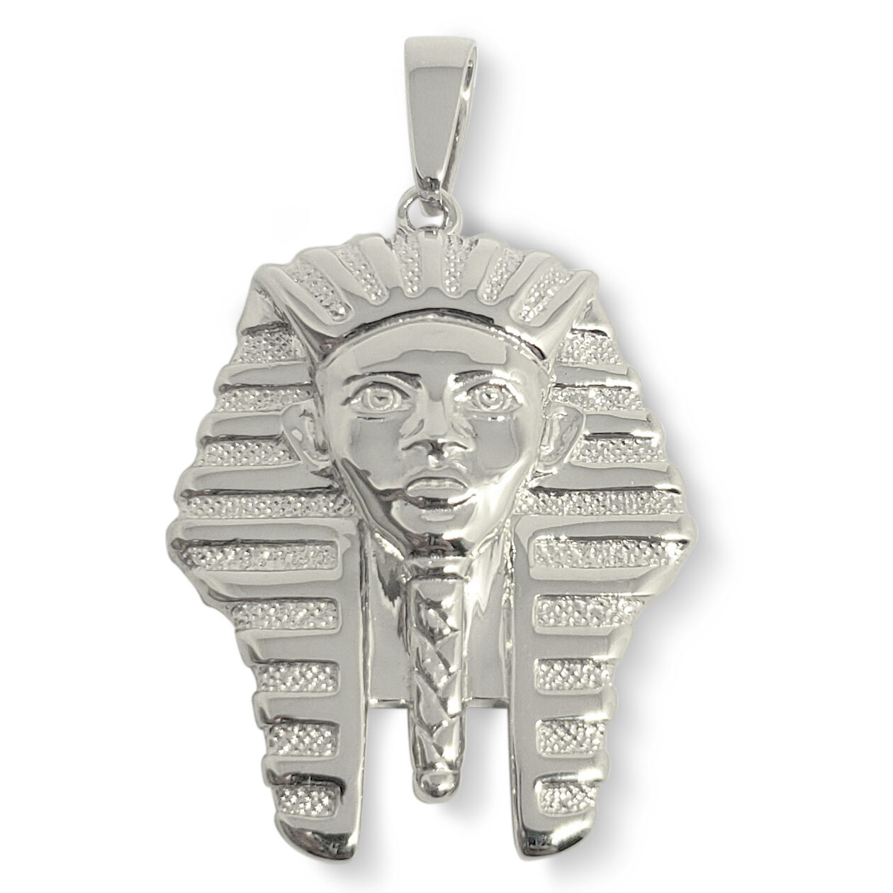 Solid 10K White Gold King Tut Pendant Gold Pharaoh Pendant, 6.5 grams