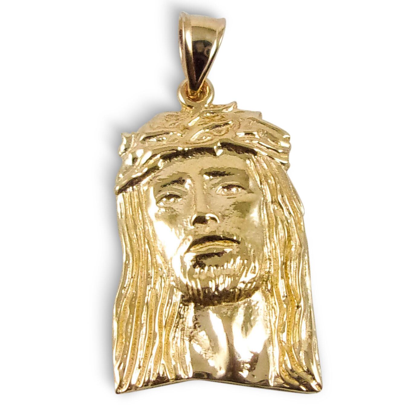 Solid 14K Yellow Gold Jesus Piece Gold Jesus Pendant 2.6g 1"