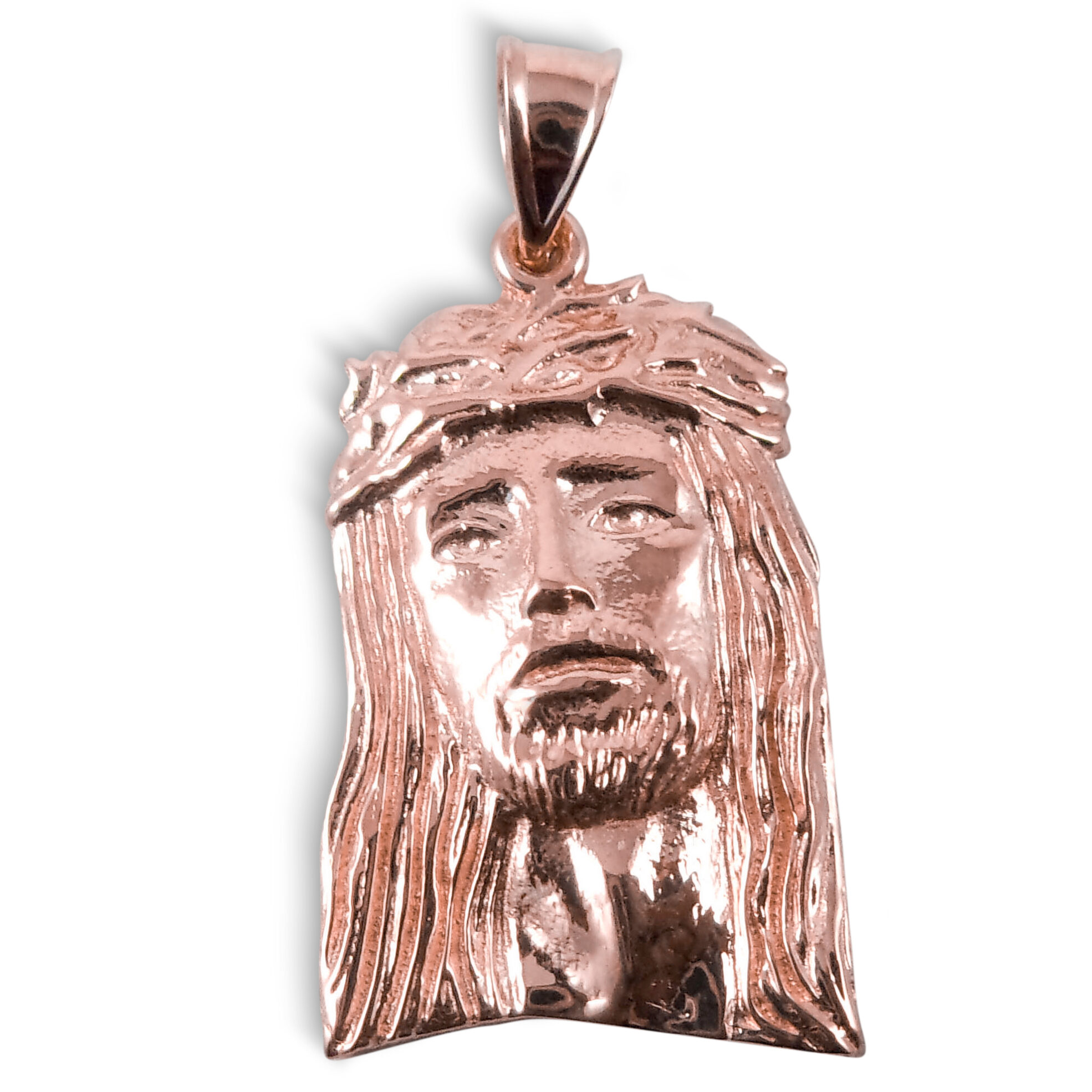Solid 14K Rose Gold Jesus Piece Gold Jesus Pendant 2.6g 1 1/4"