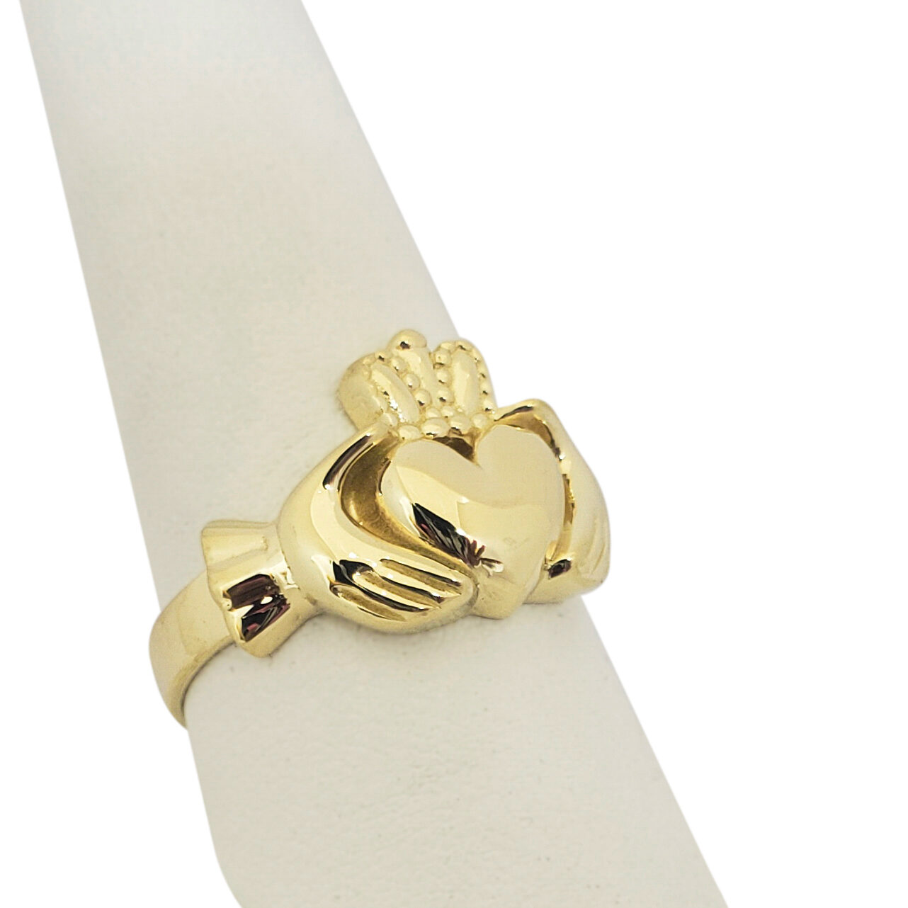 Solid 14K Yellow Gold Claddagh Ring, Irish, Large, Celtic Ring, Sizes 3 - 15