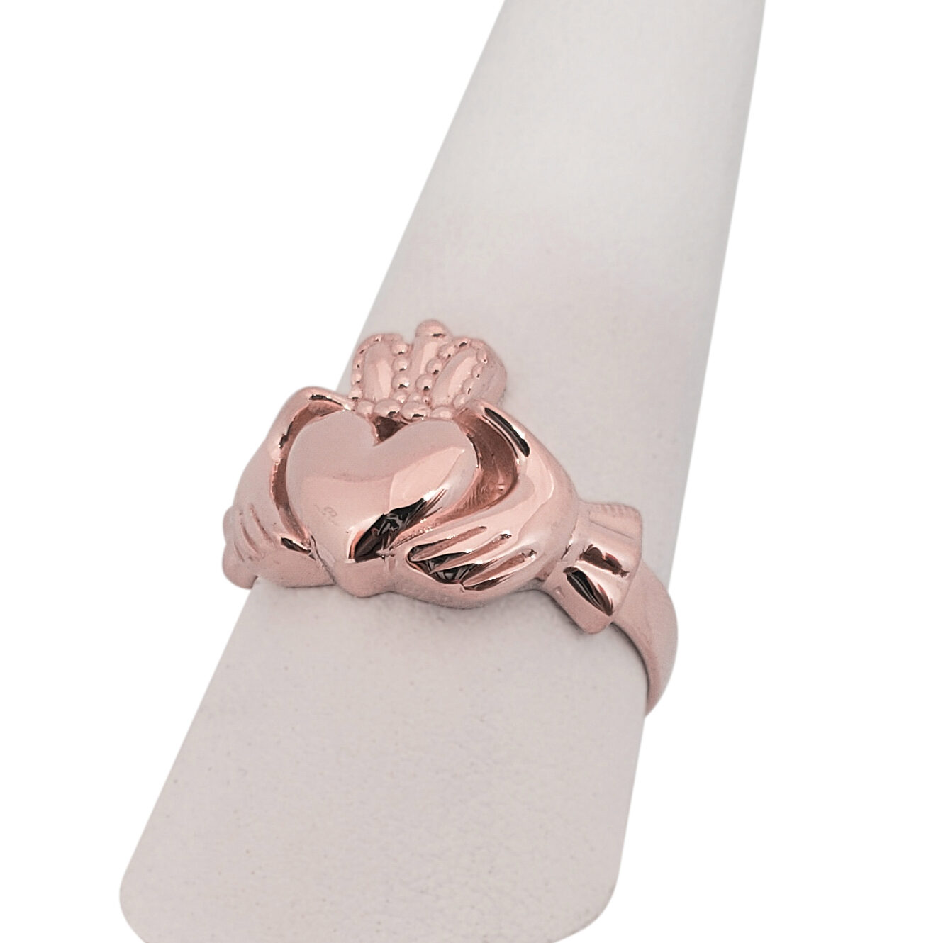 Solid 14K Rose Gold Claddagh Ring, Irish, Large, Celtic Ring, Sizes 3 - 15