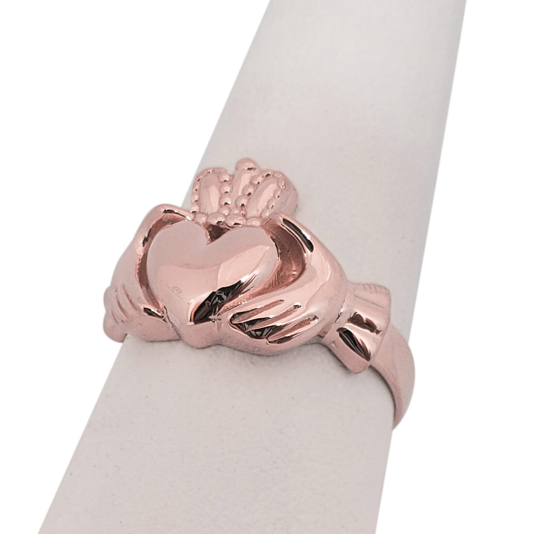 Solid 10K Rose Gold Claddagh Ring, Irish, Large, Celtic Ring, Sizes 3 - 15