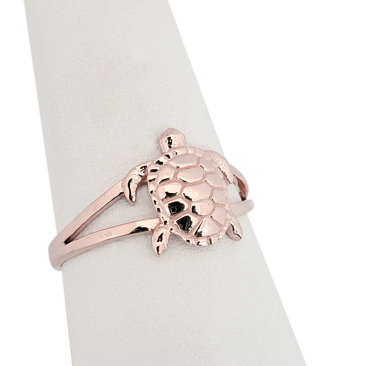 Solid 10K Women's Rose Gold Ring Gold Turtle Ring, Sizes 3 - 12