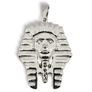 Solid 18K White Gold King Tut Pendant Diamond Pharaoh Pendant, 8.4 grams