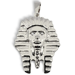 Solid 10K White Gold King Tut Pendant Diamond Pharaoh Pendant, 6.5 grams