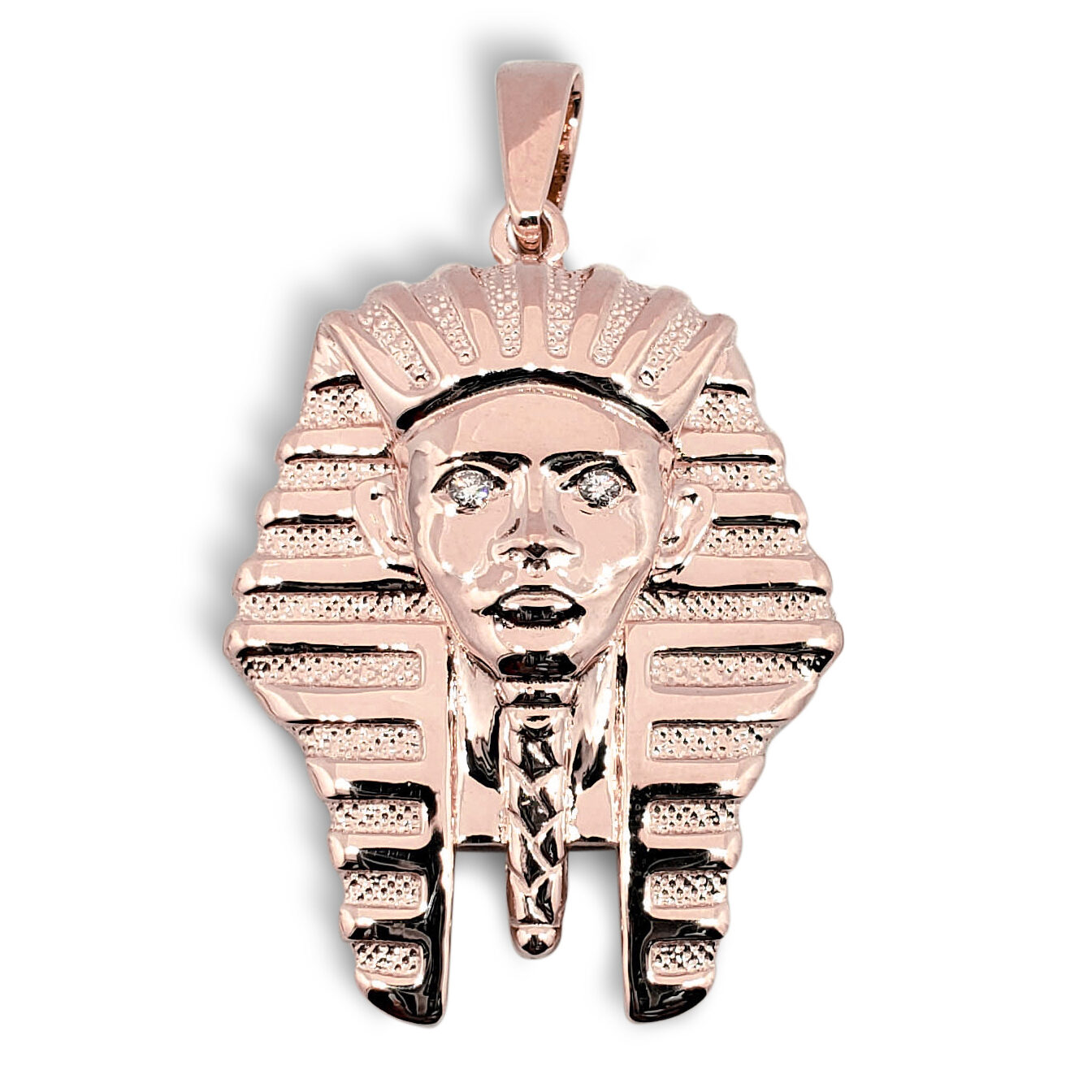 Solid 18K Rose Gold King Tut Pendant Diamond Pharaoh Pendant, 8.8 grams
