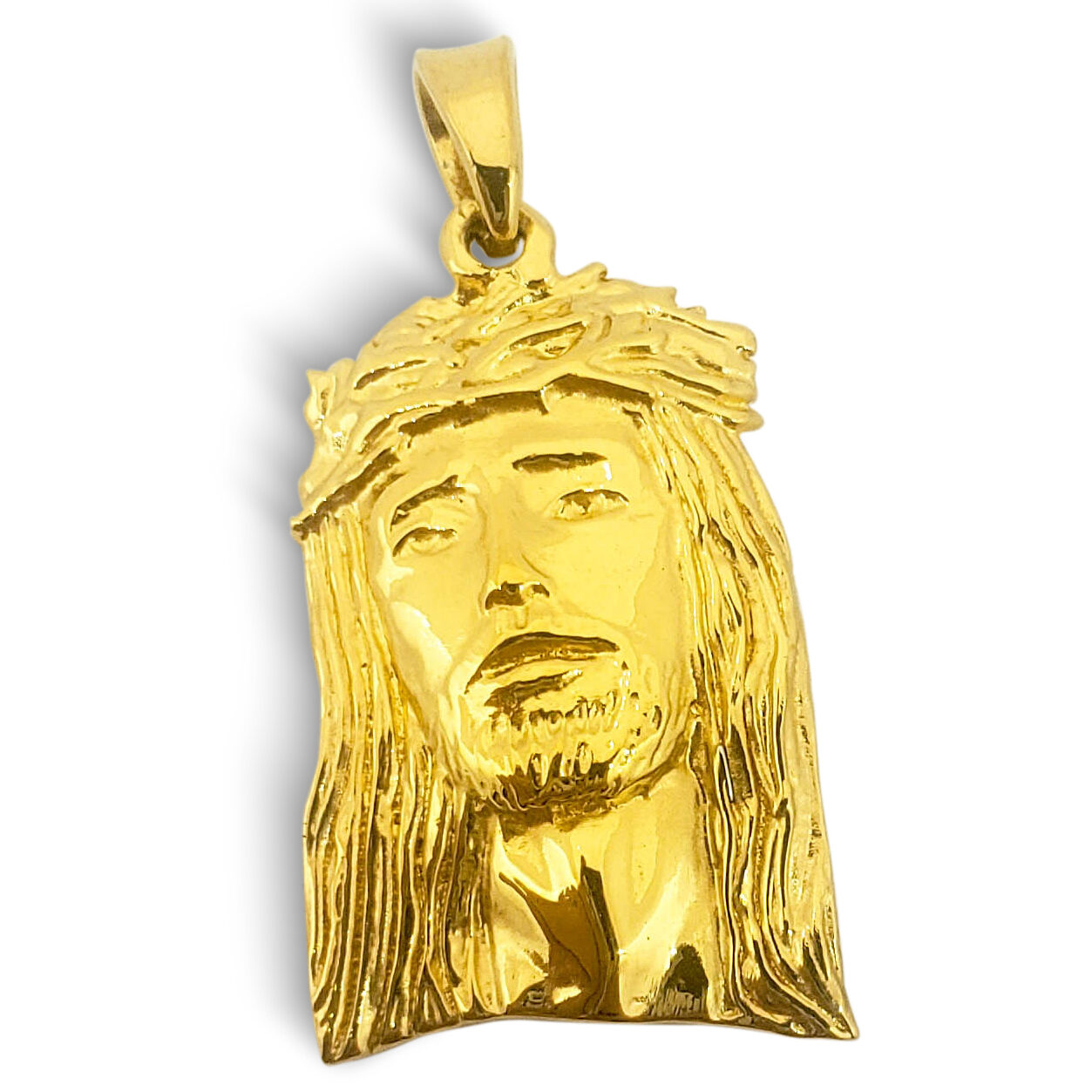 Solid 24K Yellow Gold Jesus Piece Gold Jesus Pendant 4.1g 1"