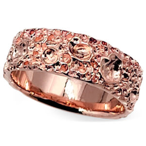 14K Rose Gold Moon Surface Ring, Gold Moon Crater Ring, 7mm Gold Wedding Band