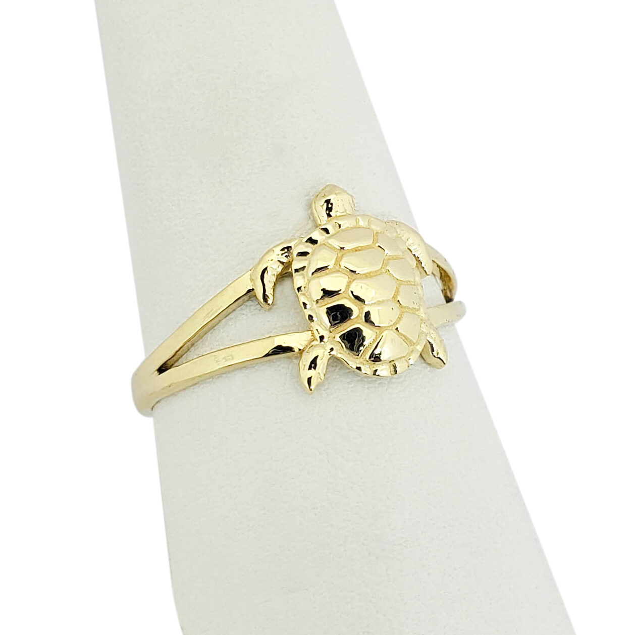 Solid 10K Women's Yellow Gold Ring Gold Turtle Ring, Sizes 3 - 12