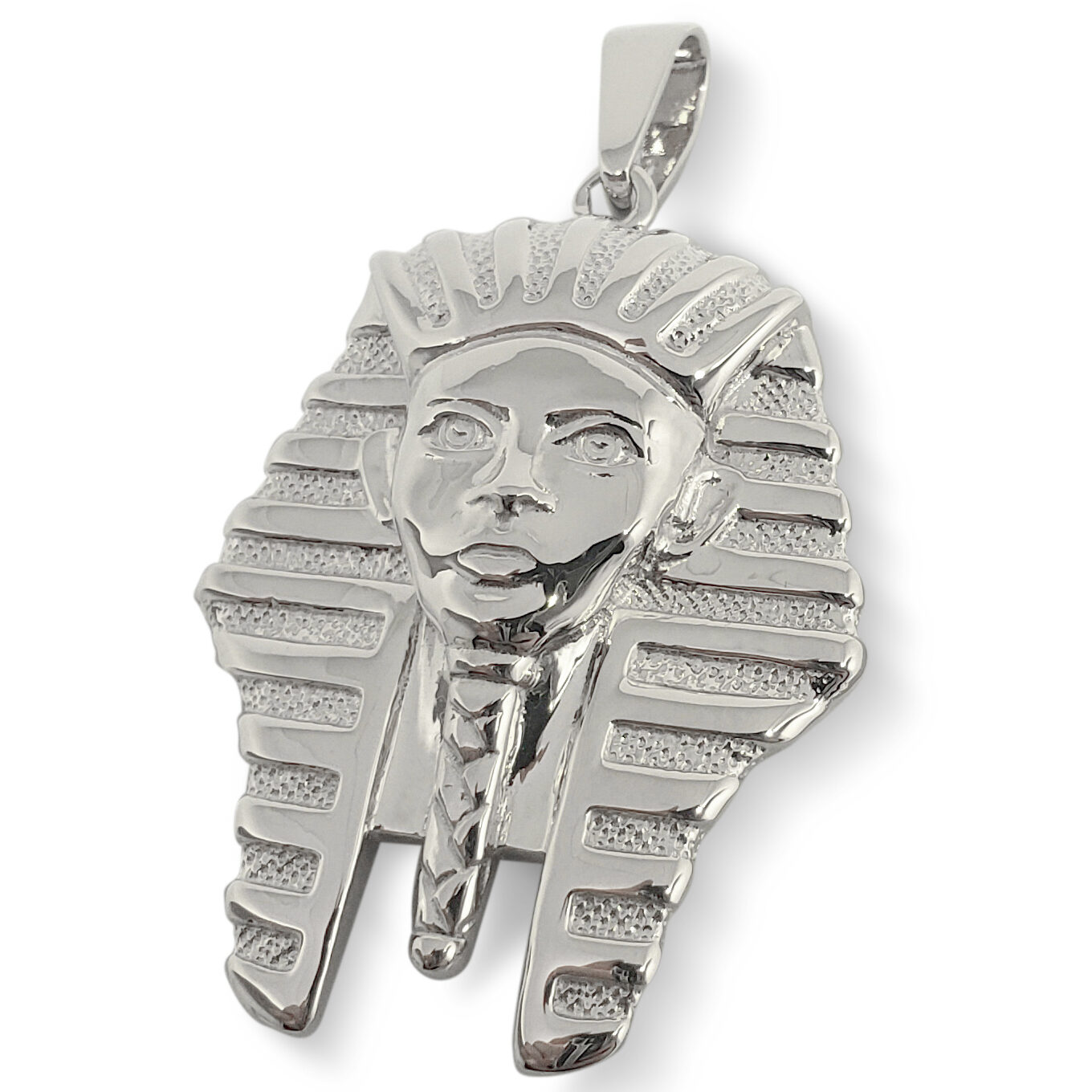 Solid 14K White Gold King Tut Pendant Gold King Tut Jewelry, 7.1 grams