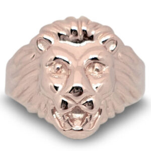 Solid 10K Real Gold Lion Ring, Gold Lion Ring for Men, Rose Gold Size 5 - 15