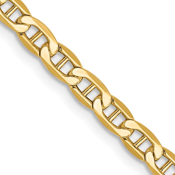 10K Yellow Gold 16" Anchor Chain, 3.2mm, 3.39 Grams, Hollow